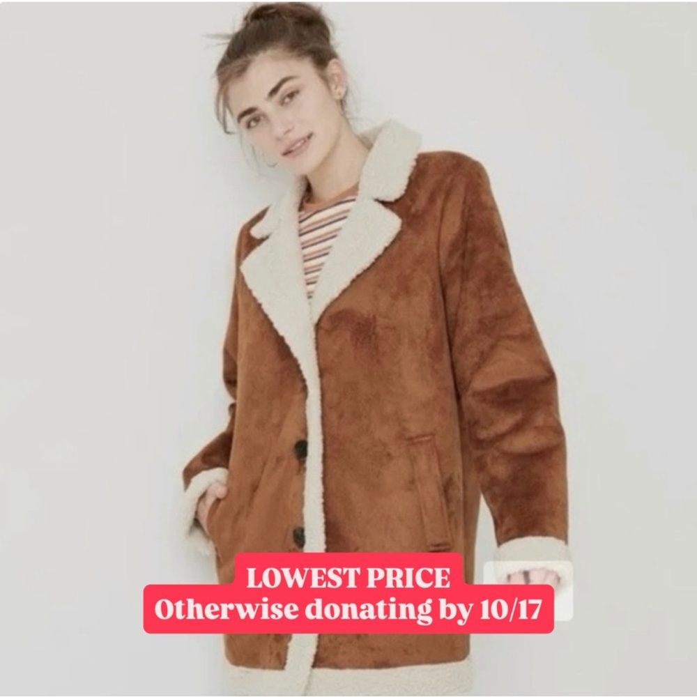 NWOT Target Wild Fable Faux Suede/Shearling Coat, XL